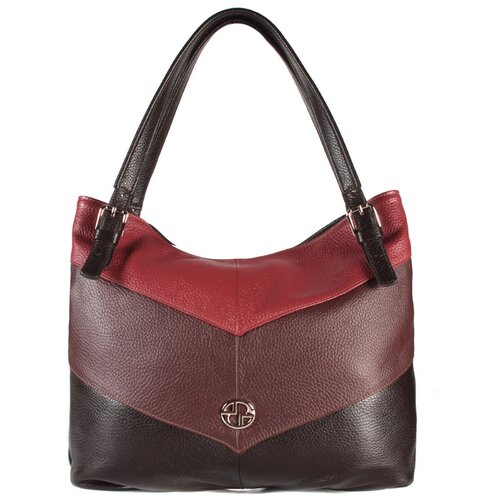 фото Сумка женская натуральная кожа mayger а-дс-257/коричневый_бордовый_красный, модель сэтчел