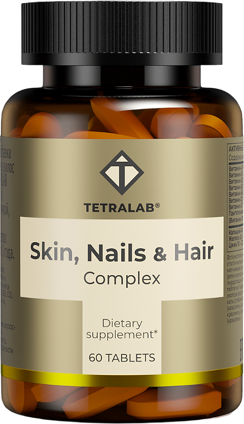 Tetralab Комплекс кожа, волосы, ногти таблетки покрыт. об. массой 1700 мг 60 шт