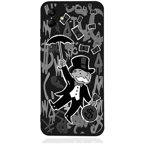 Черный силиконовый чехол для Samsung Galaxy A04 Monopoly Black Edition Монополия