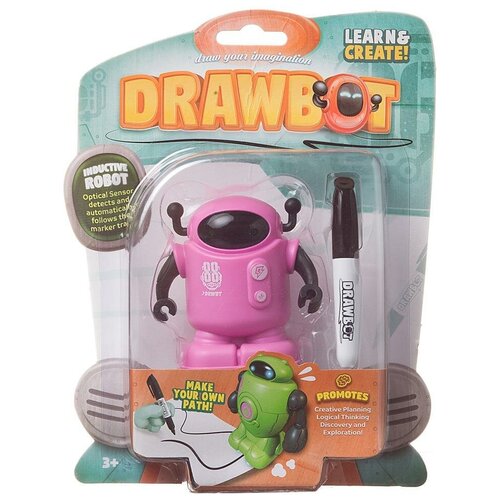 фото Робот junfa индуктивный drawbot (движение по линии), розовый, 17 3 см junfa toys