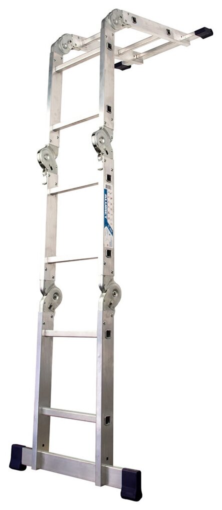 Алюминиевая четырехсекционная шарнирная универсальная лестница (лестница-трансформер) Алюмет ТL4022 4х2 ступеней - фотография № 3