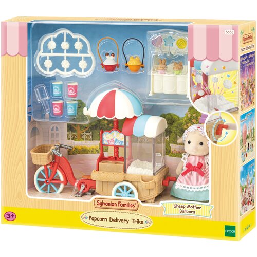 Игровой набор Sylvanian Families Трехколесный велосипед с попкорном 5653, 20 дет. попкорн готовый детские секреты 85г карамел ведро