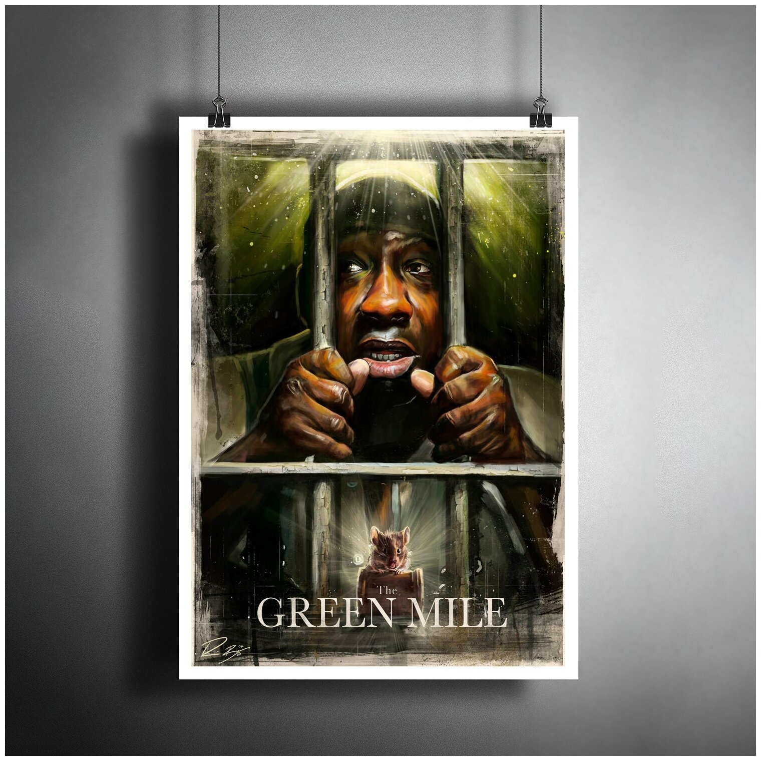 Постер плакат для интерьера "Фильм: Зелёная Миля. The Green Mile"/ Декор дома, офиса, комнаты A3 (297 x 420 мм)