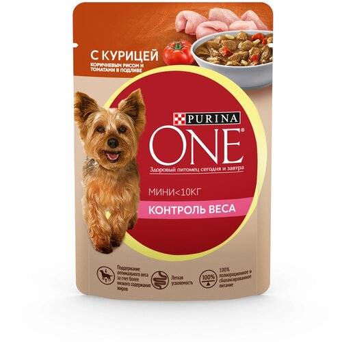 Влажный корм для собак Purina ONE для мелких пород при лишнем весе с курицей 85 г х 52 шт