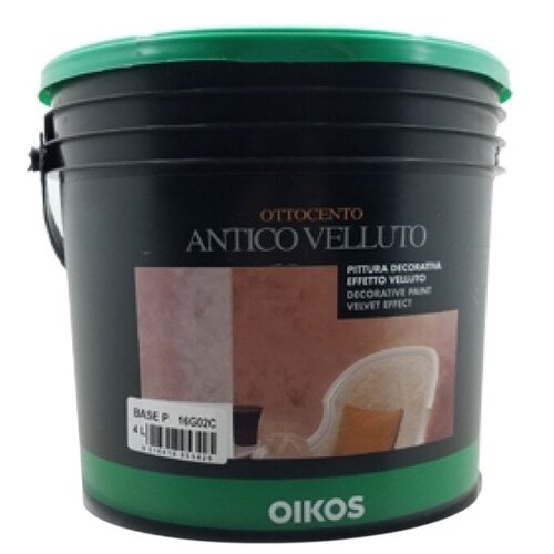 Краска Oikos Ottocento Antico Velluto base P 4 л колеровочная паста oikos toner per travertino romano finitura dorato 0 1 л