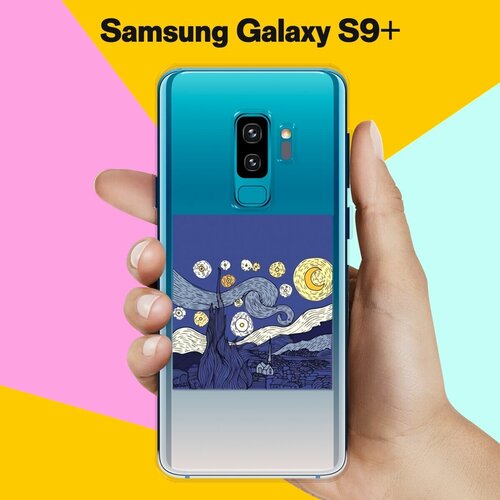 Силиконовый чехол на Samsung Galaxy S9+ Ночь / для Самсунг Галакси С9 Плюс жидкий чехол с блестками цветочная фантазия 2 на samsung galaxy s9 самсунг галакси с9 плюс