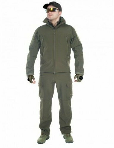 Тактический демисезонный костюм Softshell на флисе (олива) Размер 56