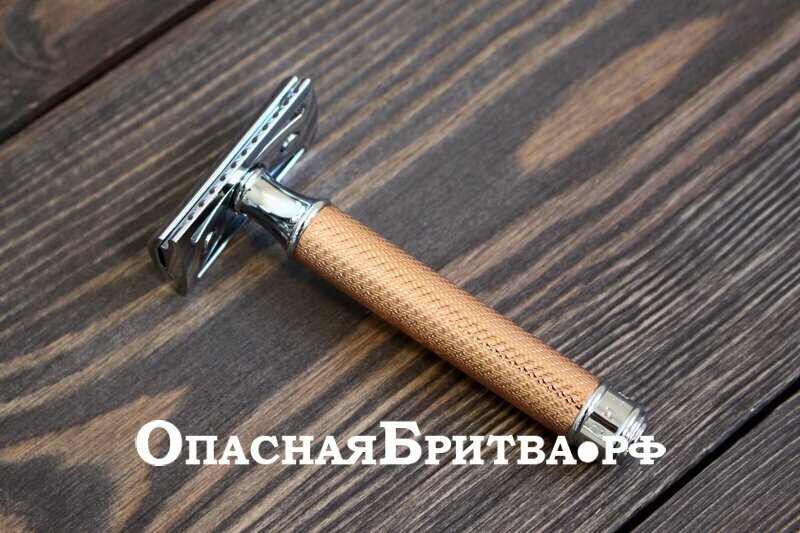 Т-образная бритва MUEHLE TRADITIONAL, розовое золото, closed comb - фото №6