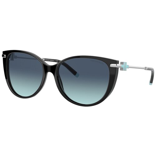 Солнцезащитные очки Tiffany, кошачий глаз, для женщин, черный