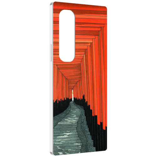 Чехол MyPads красный коридор для Samsung Galaxy Z Fold 4 (SM-F936) задняя-панель-накладка-бампер чехол mypads красный злой смайлик для samsung galaxy z fold 4 sm f936 задняя панель накладка бампер