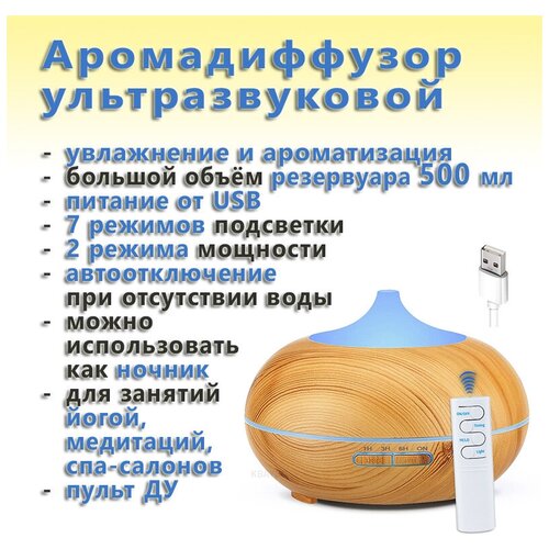 Аромадиффузор с пультом беспалочный ультразвуковой 220V тёмный 596000₽