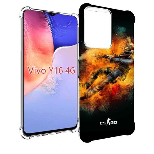 Чехол MyPads CS-go-Контр-террорист мужской для Vivo Y16 4G/ Vivo Y02S задняя-панель-накладка-бампер чехол mypads контр страйк в дыму для vivo y16 4g vivo y02s задняя панель накладка бампер