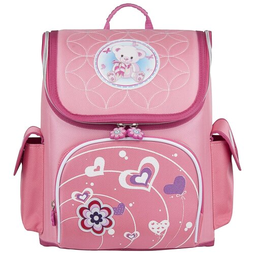фото Ранец ученический для девочек, школьный рюкзак, для детей, на 1 сентября, на первый звонок, ортопедический, розовый, allliance for kids alliance