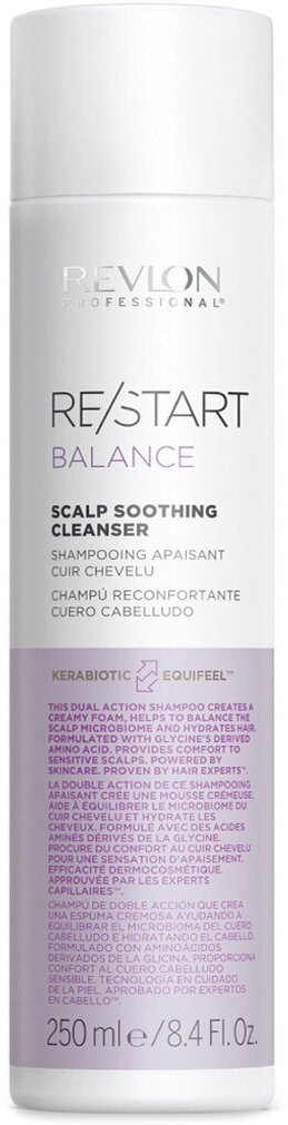 Revlon Professional Мягкий шампунь для чувствительной кожи головы RESTART BALANCE SCALP SOOTHING CLEANSER, 250 мл