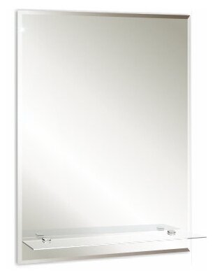 Зеркало настенное для ванной комнаты прямоугольное LORANTO 00000000339 Модерн Люкс с полкой, 49 см*69 см - фотография № 2