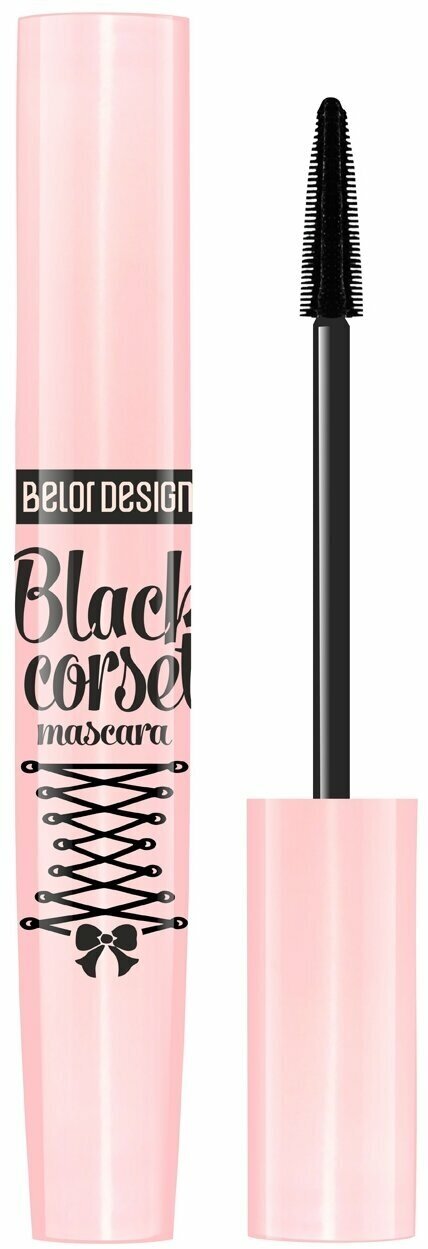 Belor Design Тушь для ресниц BLACK CORSET Объем разделение удлинение, чёрная, 9,8 г