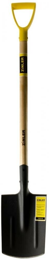 Zinler Лопата штыковая прямоугольная с деревянным черенком 740 мм и ручкой Z1.8h2g