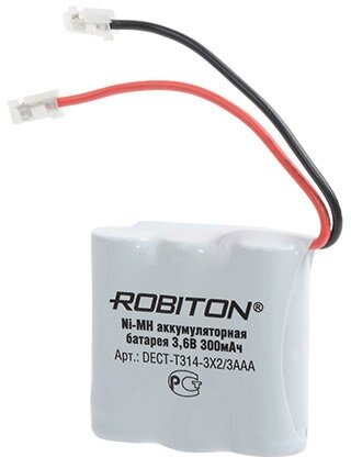 Аккумуляторы Robiton Батарея аккумуляторная ROBITON DECT-T314-3x2/3AAА Ni-MH 3.6В 300mAh, универсальный коннектор