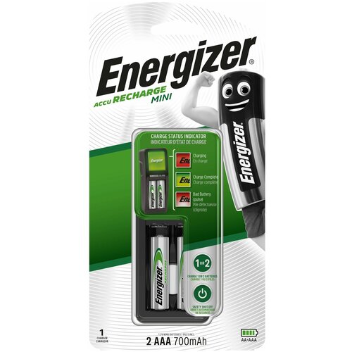 фото Energizer зарядное устройство mini eu plug + 2aaa 700mah