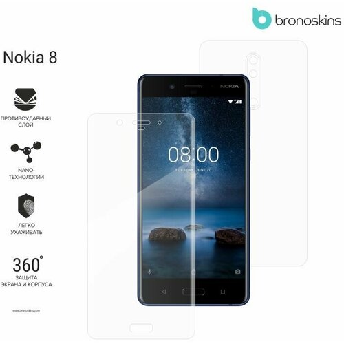 Защитная броня экрана Nokia 8 (Глянцевая, Комплект FullBody)