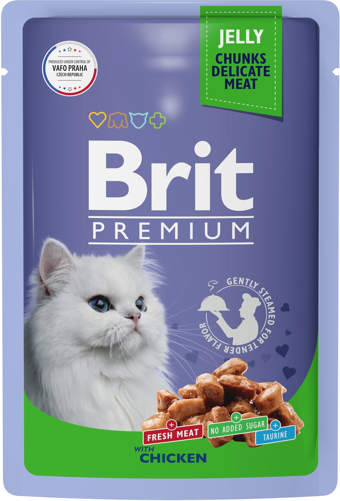 Пауч Brit Premium для взрослых кошек цыпленок в желе 85г - фотография № 5