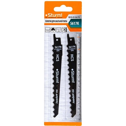Полотна для сабельных пил дерево 2шт 15085мм грубая древ без гвоздей Sturm 9019-03-S617K 480₽