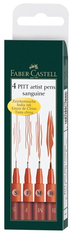 Faber-Castell Набор капиллярных ручек Pitt Pen "Сангина", 4 шт.