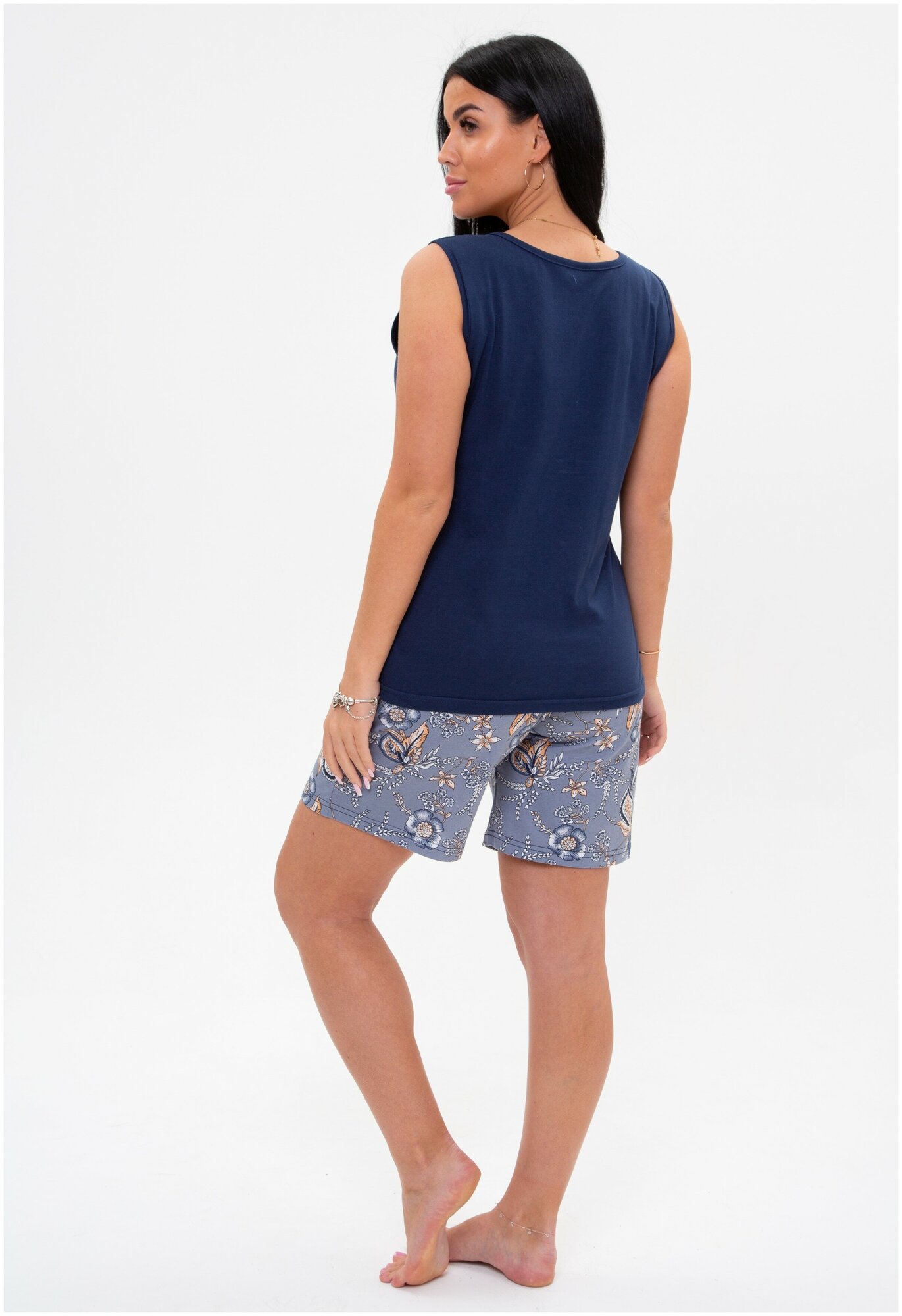 Пижама с шортами Modellini 1729/1 темно-синий - фотография № 10