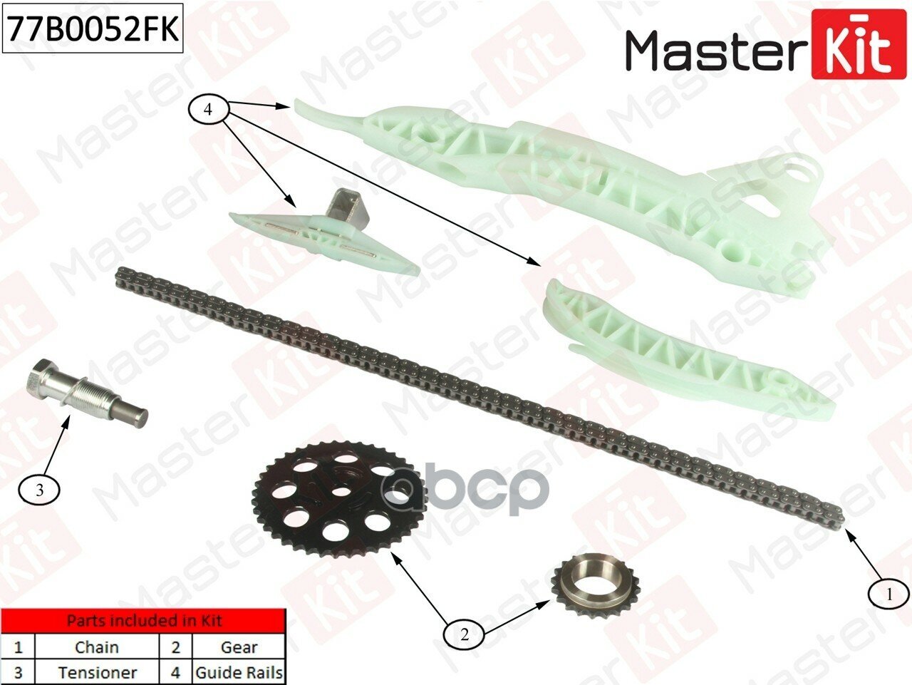 Комплект Цепи Грм Citroen C4 1.6 Thp Co Звездочками MasterKit арт. 77B0052FK