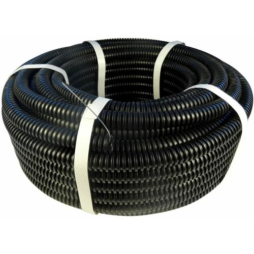 Труба гофрированная ПНД с зондом D25мм, ГОСТ, 9 метров для крепления к столбу, черная