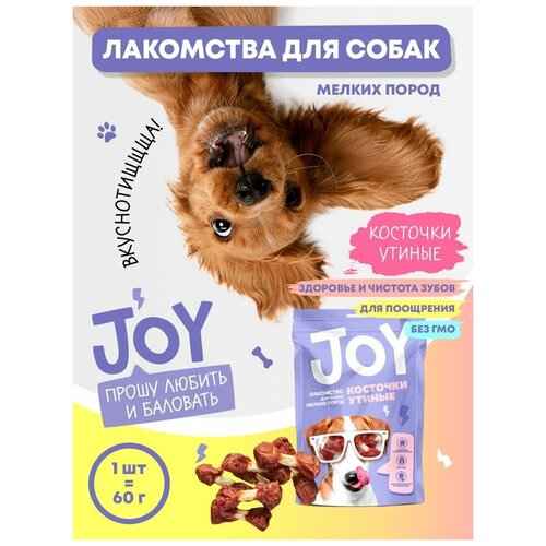 Лакомство для собак мелких пород Косточки утиные JOY 60 г. Набор 1 шт.