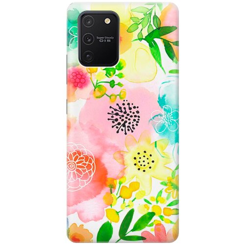 фото Силиконовый чехол на samsung galaxy s10 lite / самсунг с10 лайт с принтом "разноцветные цветочки" re:pa