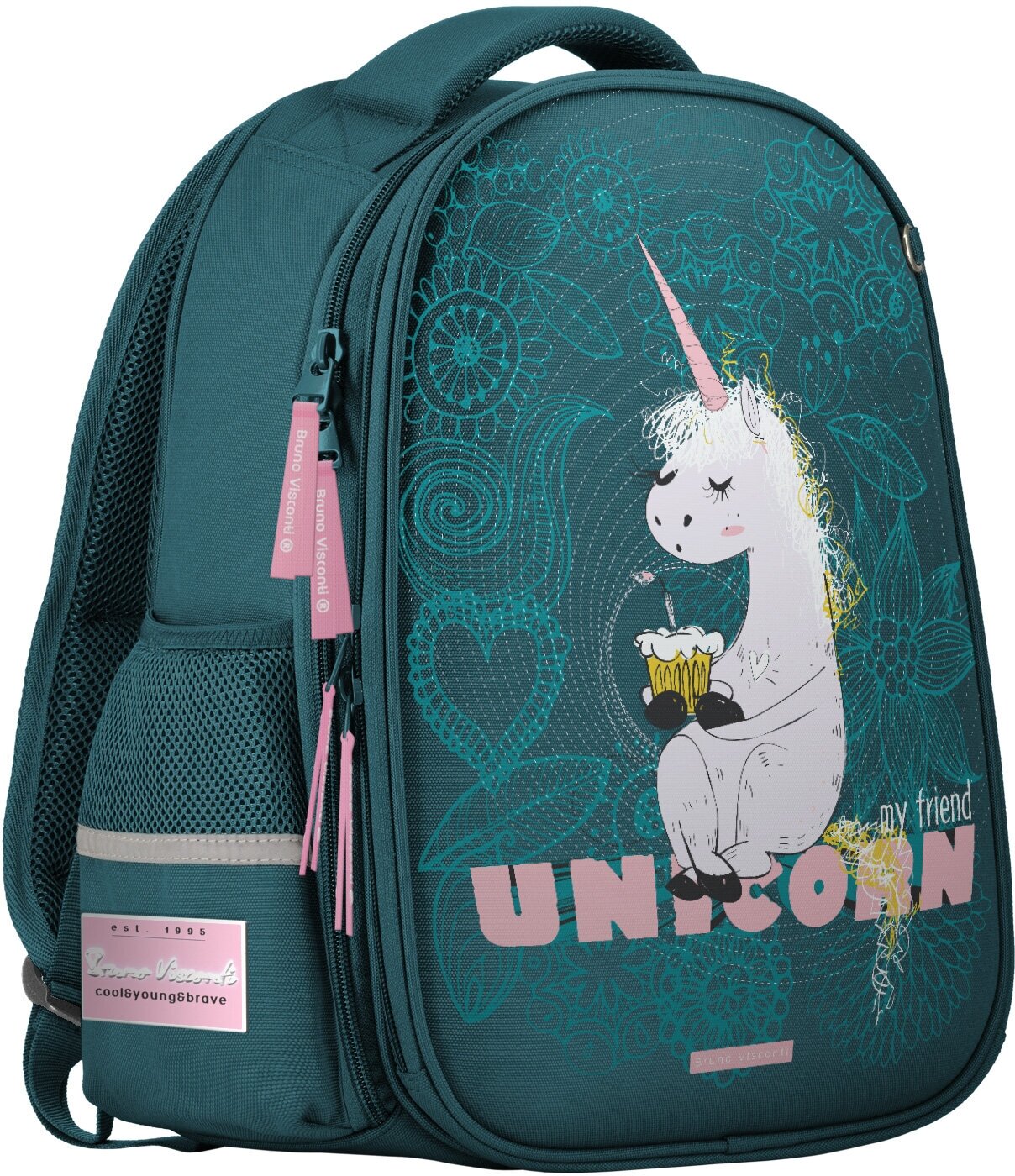 Рюкзак-капсула бирюзовый С эргономичной спинкой "UNICORN", Арт. 12-009-087/09