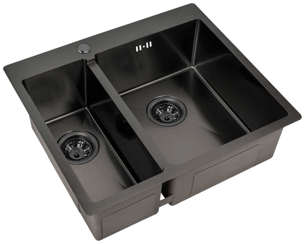 Мойка кухонная Zorg Inox R, графит - фото №1