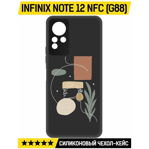 Чехол-накладка Krutoff Soft Case Элегантность для INFINIX Note 12 NFC (G88) черный чехол накладка krutoff soft case конфеты для infinix note 12 nfc g88 черный