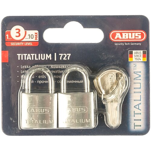 Навесные замки ABUS 727TI/20 TWINS C/BLISTER 26657