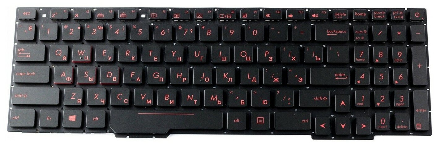 Клавиатура для ноутбука Asus GL753 GL553 FX553VD С подсветкой P/n: V156362AS1 0KN1-0B3US11 0KNB0-6674US00