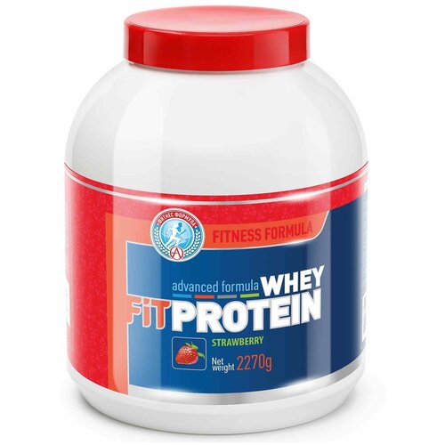 Протеин Академия-Т Whey Fit Protein, 2270 гр., клубника протеин академия т sportein enriched protein 2270 гр шоколад