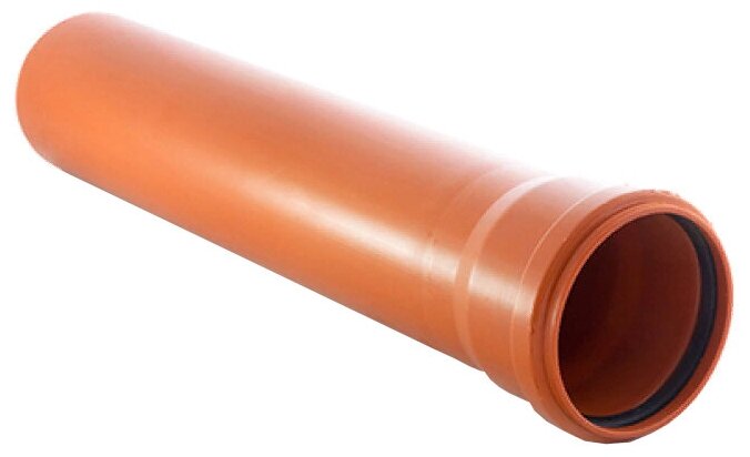 Канализационная труба наружная, диаметр 110 мм, 500х3.4 мм, полипропилен, РосТурПласт, рыжая