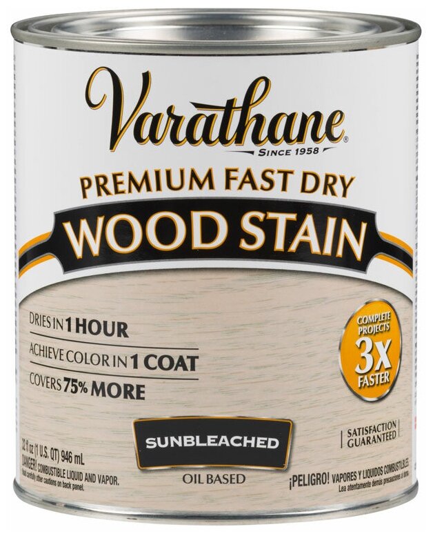 Морилка - Масло Для Дерева Varathane Premium Fast Dry Wood Stain Выбеленное Дерево 0.946л