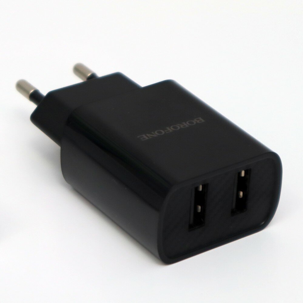 Сетевое зарядное устройство Borofone BA53A (2 USB) 2.1 А, чёрный