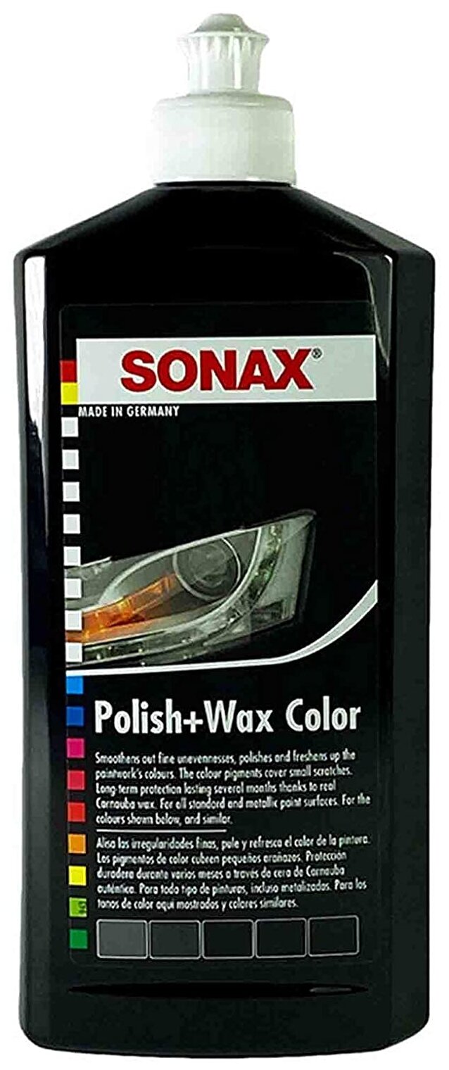 Воск для автомобиля SONAX цветной полироль с воском (черный) —  .