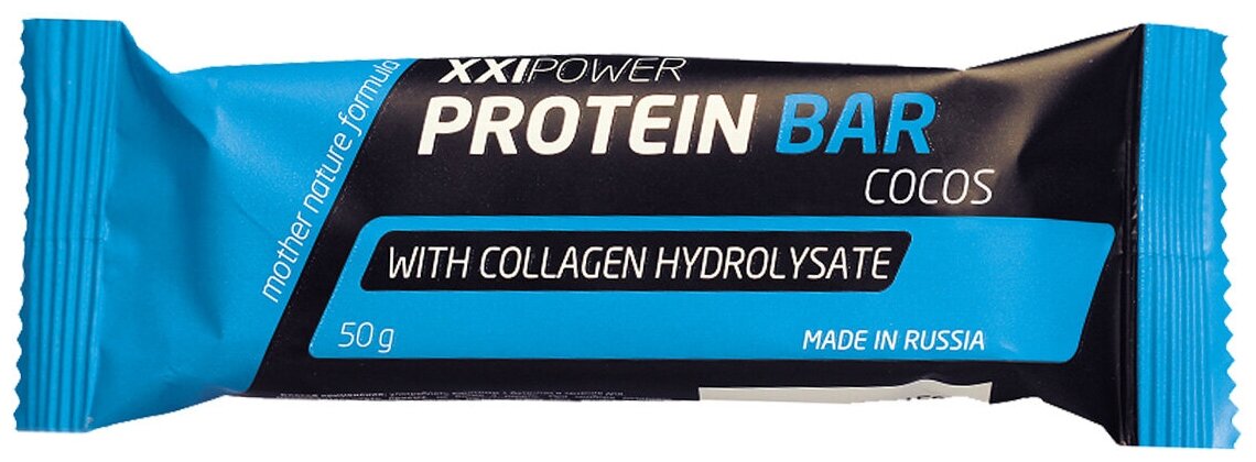 Батончик XXI век "Protein Bar" с коллагеном, 50 г Кокос / шоколадная глазурь