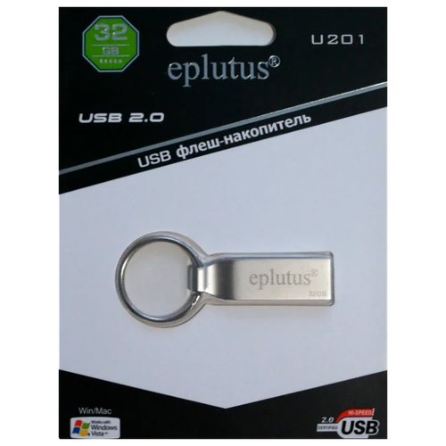USB Флеш-накопитель Eplutus U201 32 ГБ серебристый держатель eplutus jf013 черный