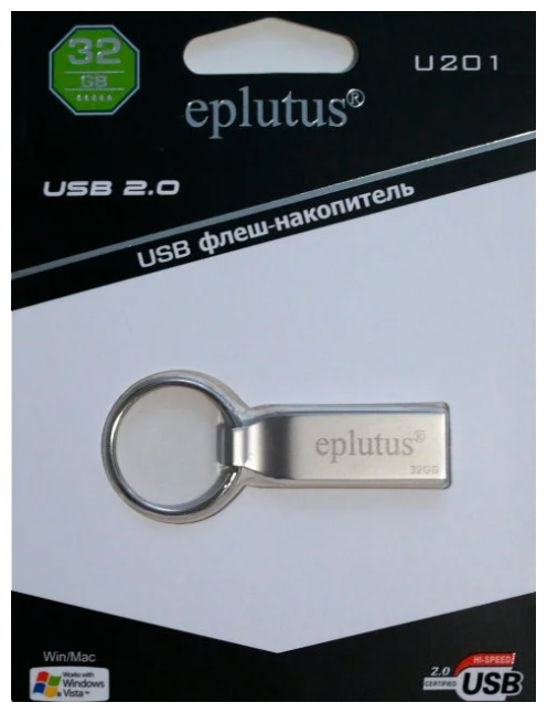 USB Флеш-накопитель Eplutus U201 32 ГБ серебристый
