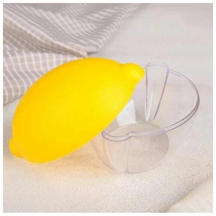 Контейнер емкость для хранения лимона, желтый-прозрачный - фотография № 3