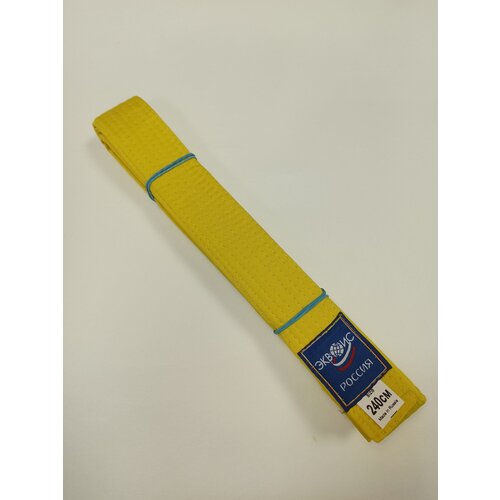 Пояс для единоборств желтого цвета, длина 220см, 4 см ширина.
