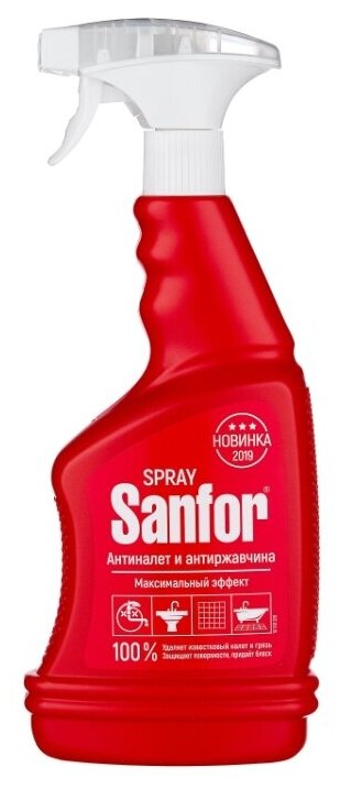 Sanfor спрей для ванной Антиналет и антиржавчина