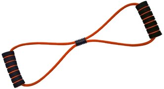 Эспандер универсальный Indigo восьмерка 1 жгут SM-062 58 см оранжевый/черный