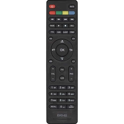 Пульт ДУ Huayu EVO-02 (EVO II) для Coship DVB-S EVO II, Телекарта EVO II PVR, Телекарта EVO 02, Coship DVB-S EVO-02, Телекарта EVO II, черный